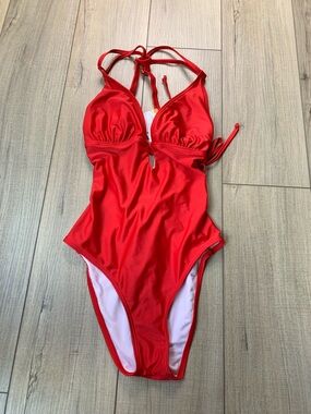 *New* Red Women's Swim Top with Built-In Padding